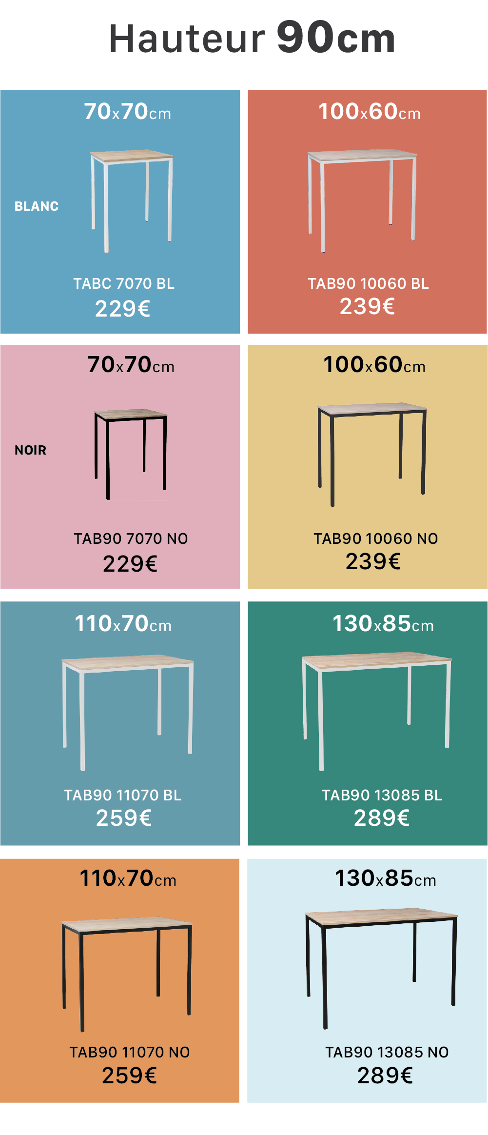table et chaise/table romy 90